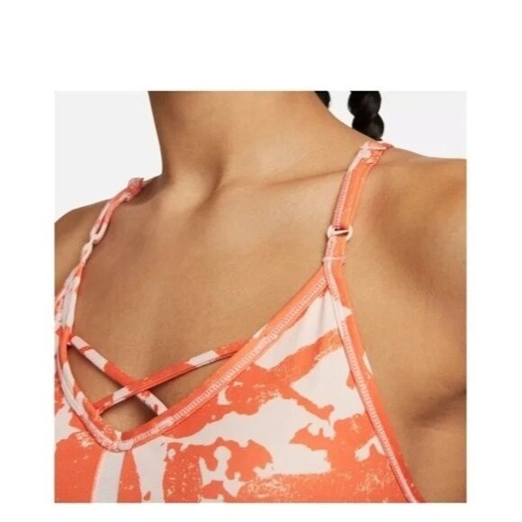 Nike Womens Dri-FIT Indy Icon Clash Sports Bra DM0668-817 Orange Camo Size Small - Picture 3 of 4